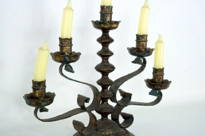 Brutalist Iron Candlestick by Longobard, Italy, 1970s