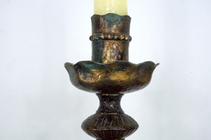 Brutalist Iron Candlestick by Longobard, Italy, 1970s