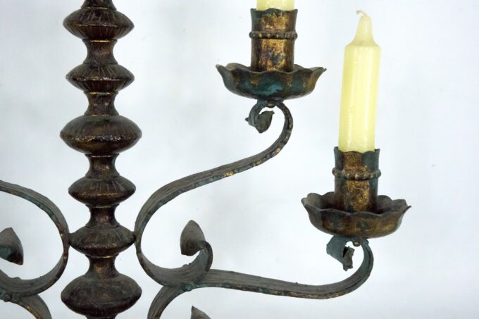 Brutalist Iron Candlestick by Longobard, Italy, 1970s