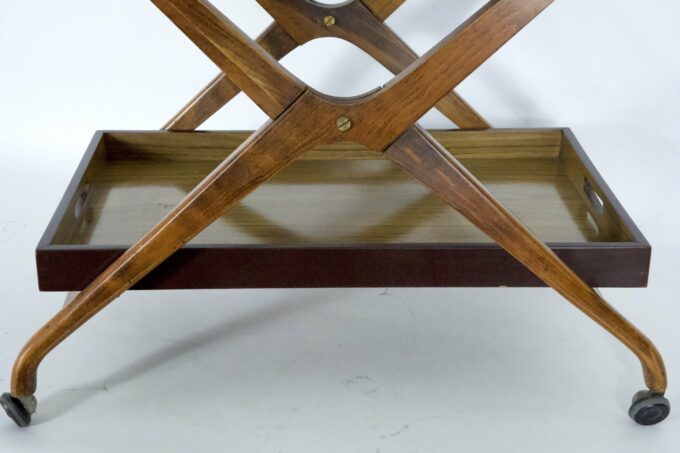 Mid-Century Wood and Formica Bar Cart in the manner of Angelo Ostuni, Italy 1950s.