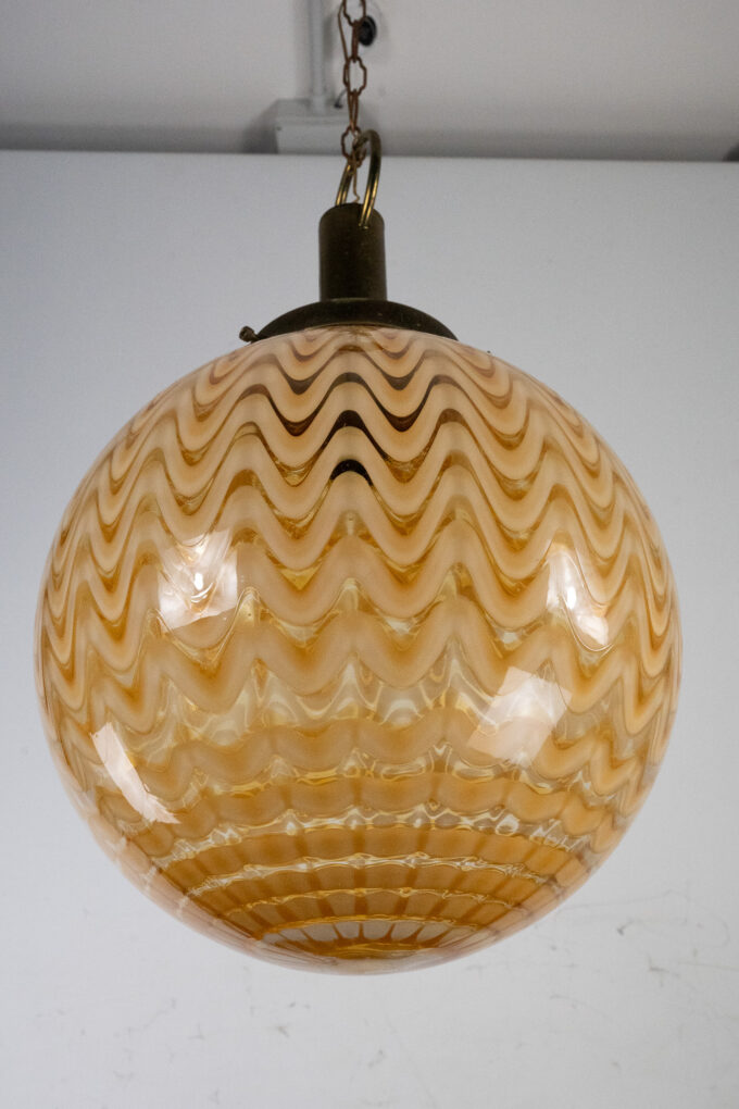 Mid-Century Murano glass sphere chandelier in the style of Venini. Italy 1970s