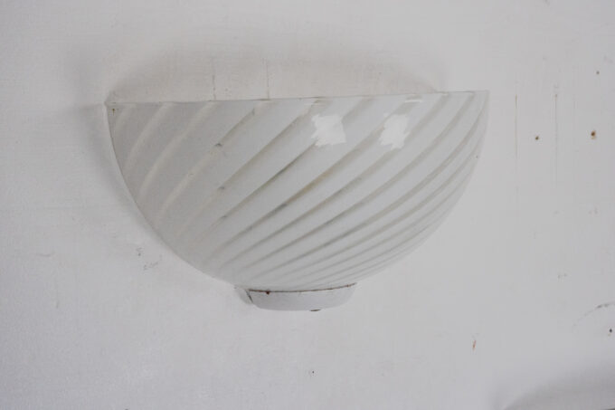 Italian Set of three striped Murano glass sconces in Venini style. Italy 1970s