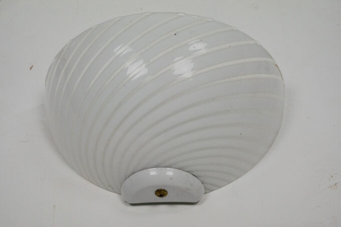 Italian Set of three striped Murano glass sconces in Venini style. Italy 1970s