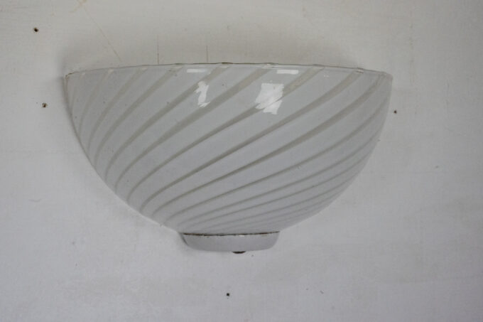 Italian Set of three striped Murano glass sconces in Venini style. Italy 1970s