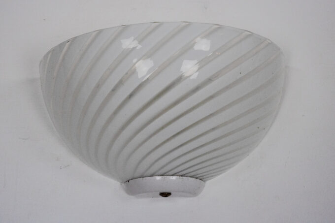 Italian Set of three striped Murano glass sconces in Venini style. Italy 1970s