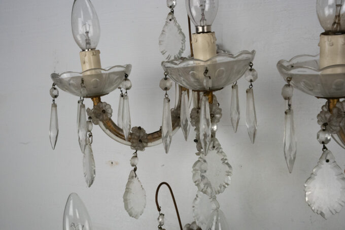 Set of six Maria Teresa sconces. Italy 1940s