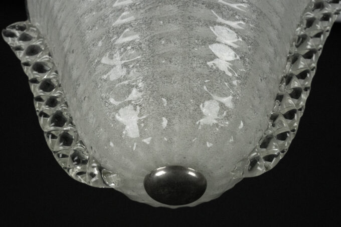 Rare Art Deco Ercole Barovier chandelier in Pulegoso Murano glass. Italy 1940s