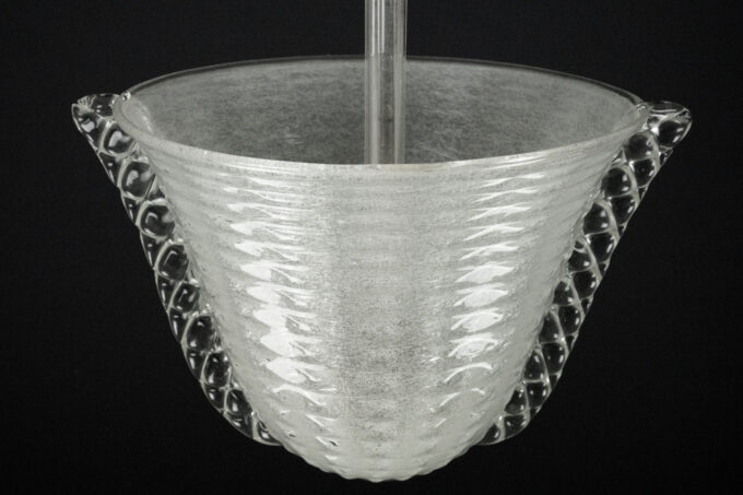 Rare Art Deco Ercole Barovier chandelier in Pulegoso Murano glass. Italy 1940s