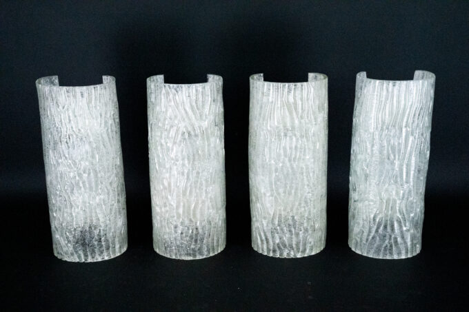 Set of 4 Corteccia Wall Sconces by Toni Zuccheri for Venini, 1960s