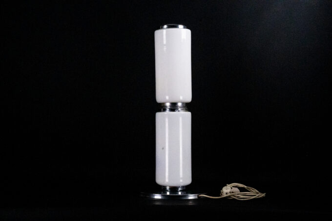1970s Murano Glass Floor Lamp, Chrome Structure, Made in Italy