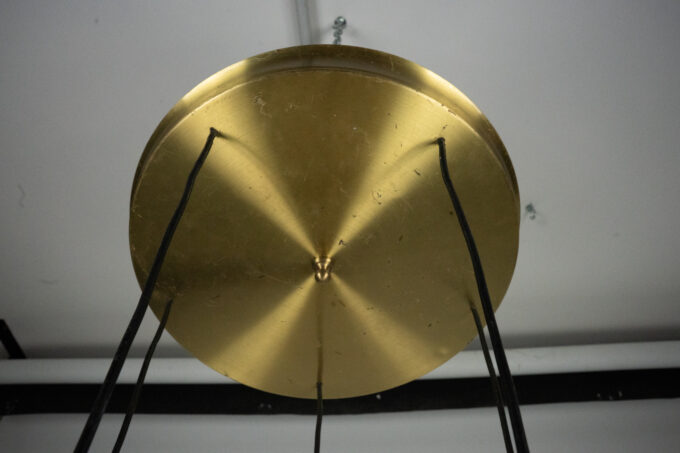 Fog & Morup, Midcentury Brass Pendant with Five Pendant Drops. Danmark, 1960s