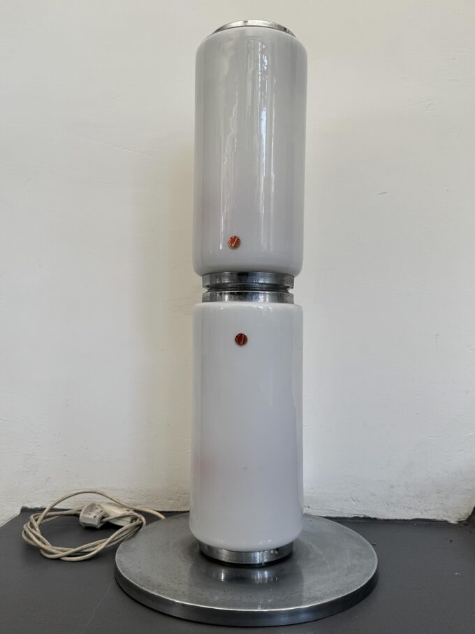 1970s Murano Glass Floor Lamp, Chrome Structure, Made in Italy
