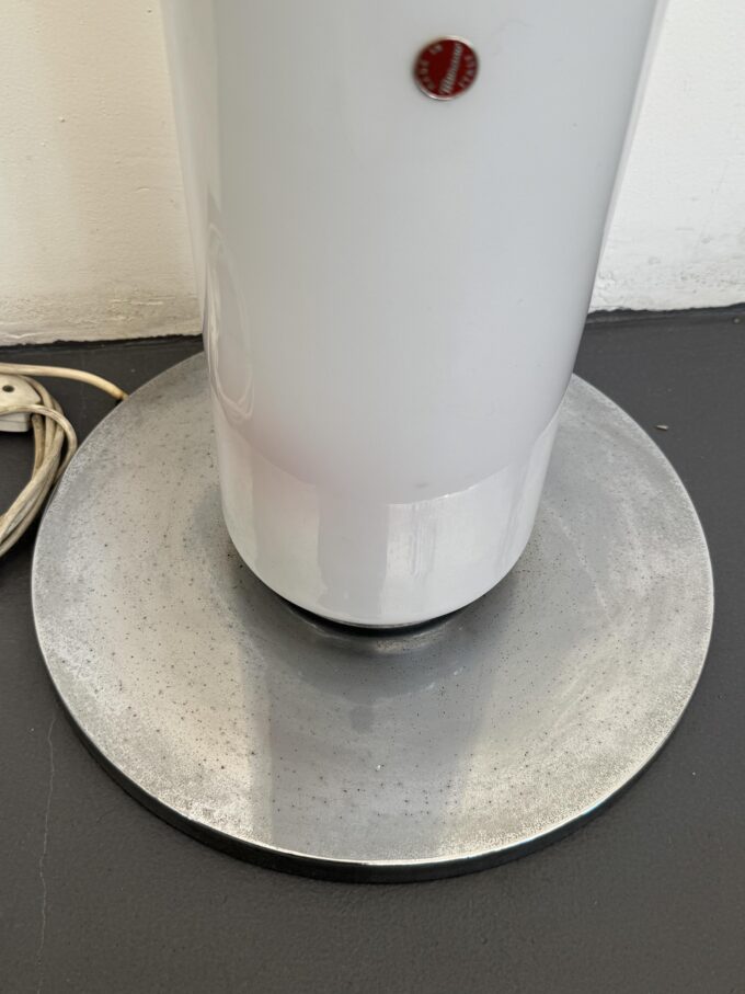 1970s Murano Glass Floor Lamp, Chrome Structure, Made in Italy